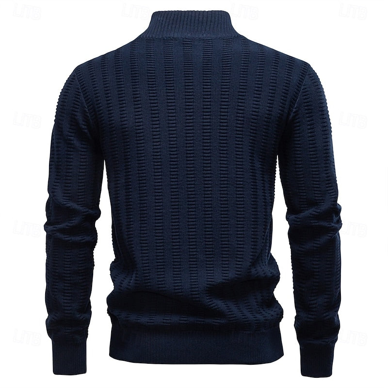 Eleganter Pullover Damen mit Stehkragen und Reißverschluss - 11 - Annoboutique
