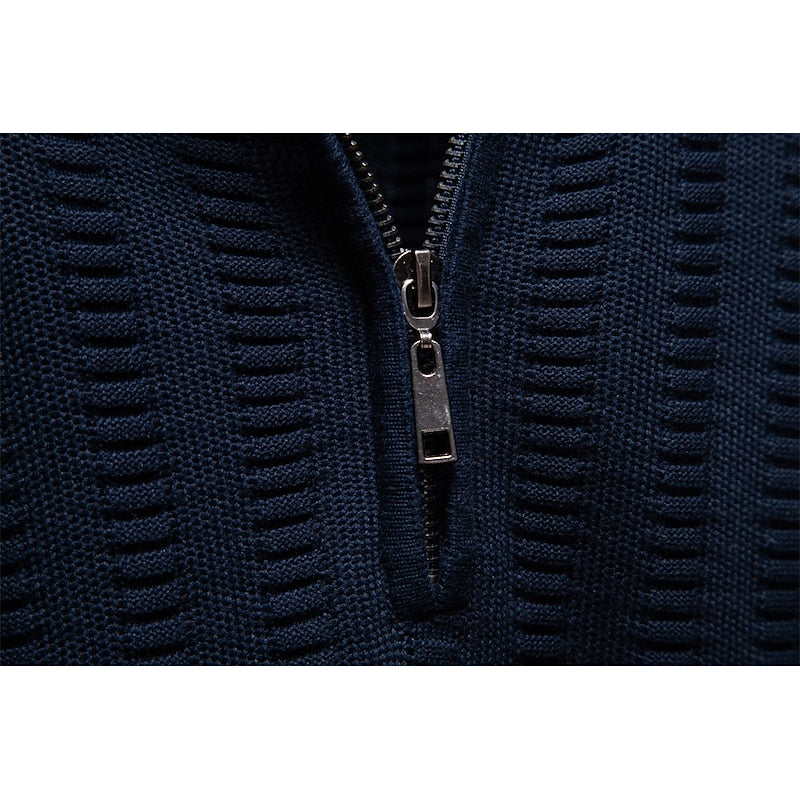 Eleganter Pullover Damen mit Stehkragen und Reißverschluss - 12 - Annoboutique