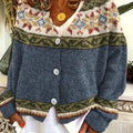 Damen Cardigan mit V-Ausschnitt und verspieltem Muster - 1 - Annoboutique