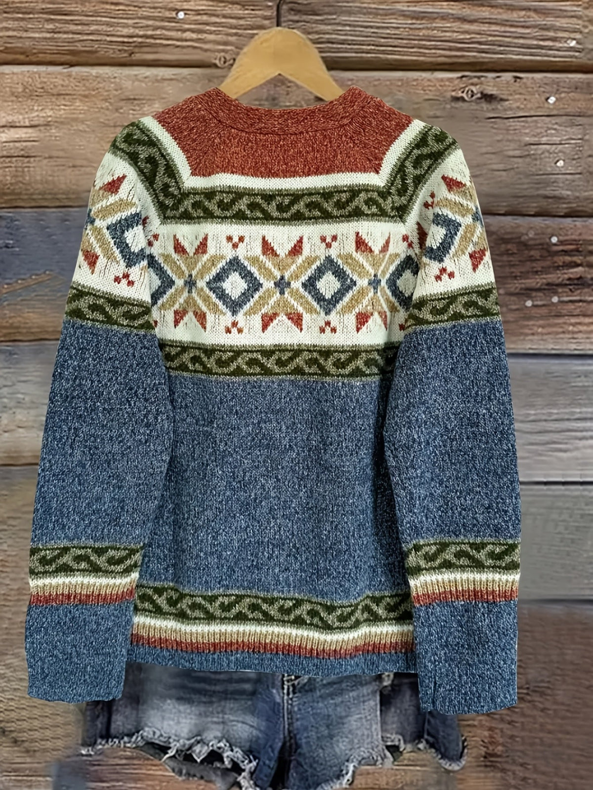 Damen Cardigan mit V-Ausschnitt und verspieltem Muster - 2 - Annoboutique