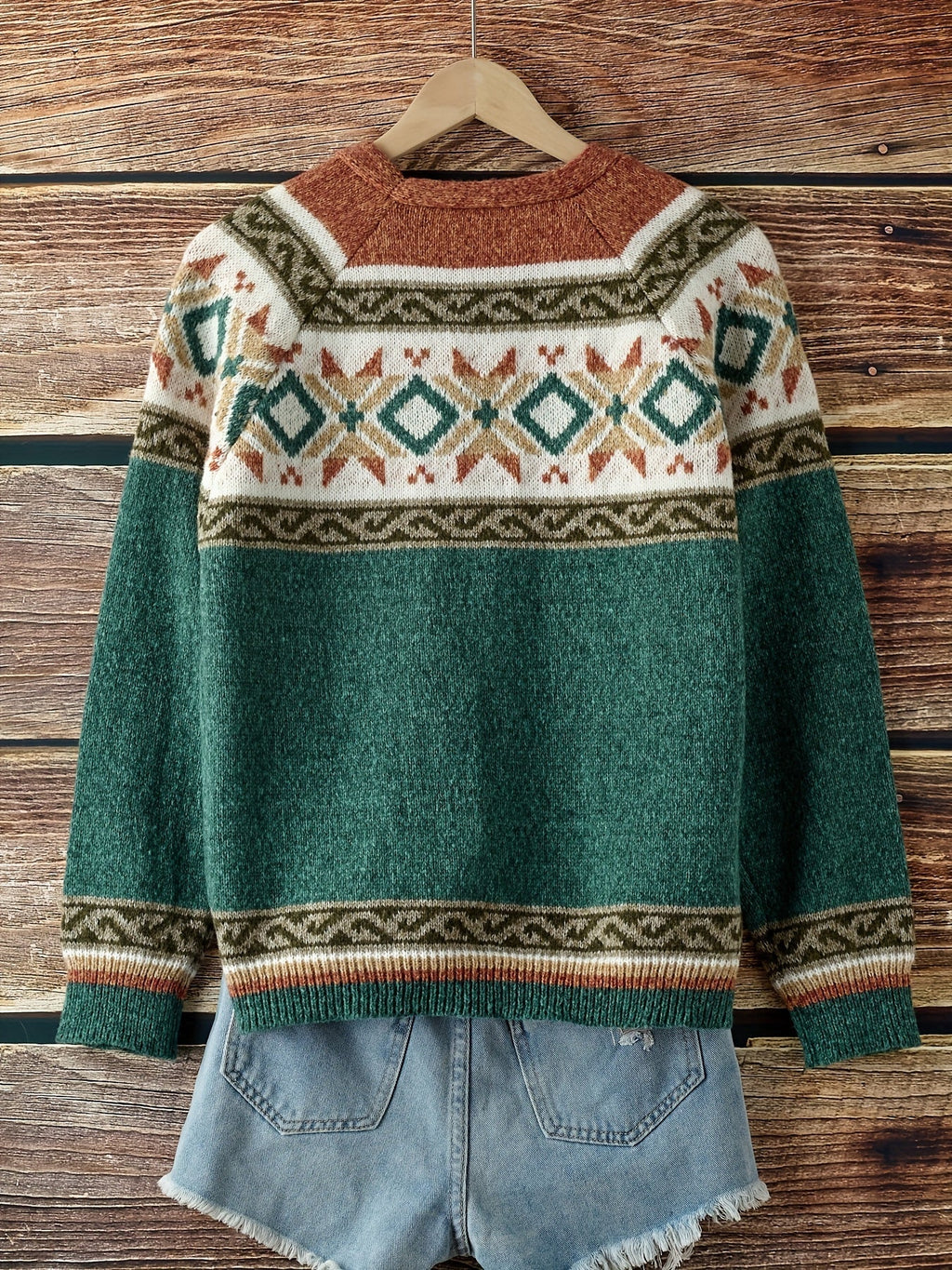 Damen Cardigan mit V-Ausschnitt und verspieltem Muster - 7 - Annoboutique