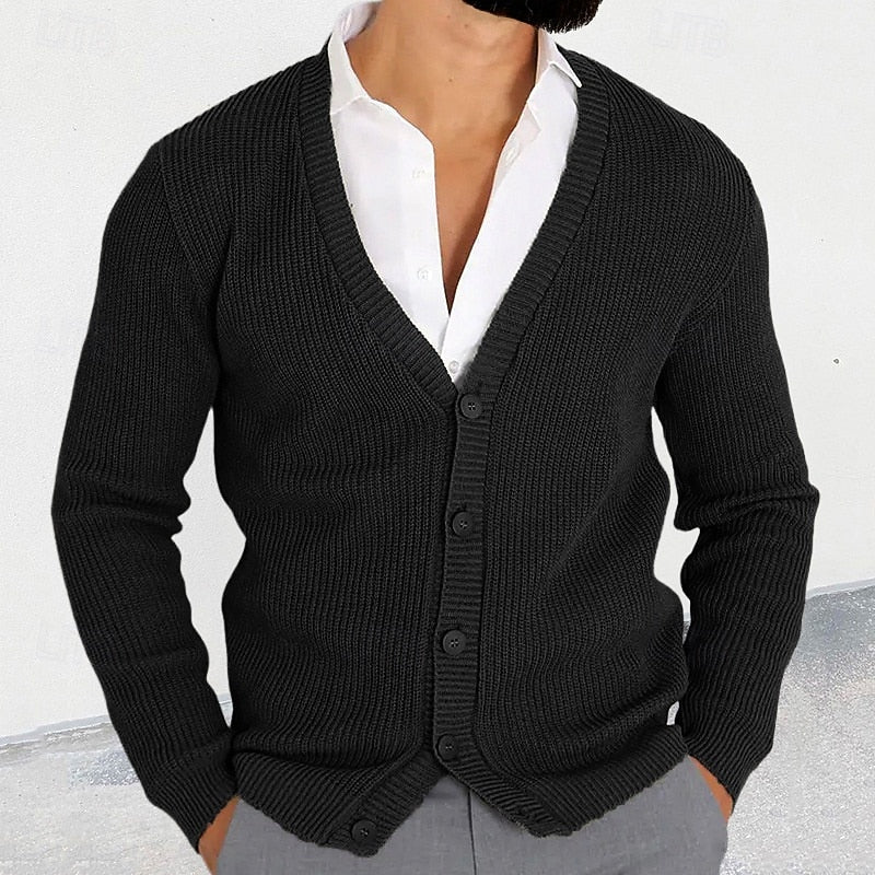 Cardigan Damen V-Ausschnitt mit Knopfleiste und figurbetonter Passform - 1 - Annoboutique