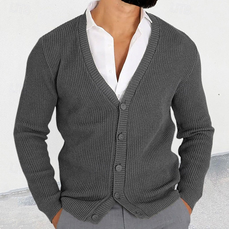 Cardigan Damen V-Ausschnitt mit Knopfleiste und figurbetonter Passform - 2 - Annoboutique