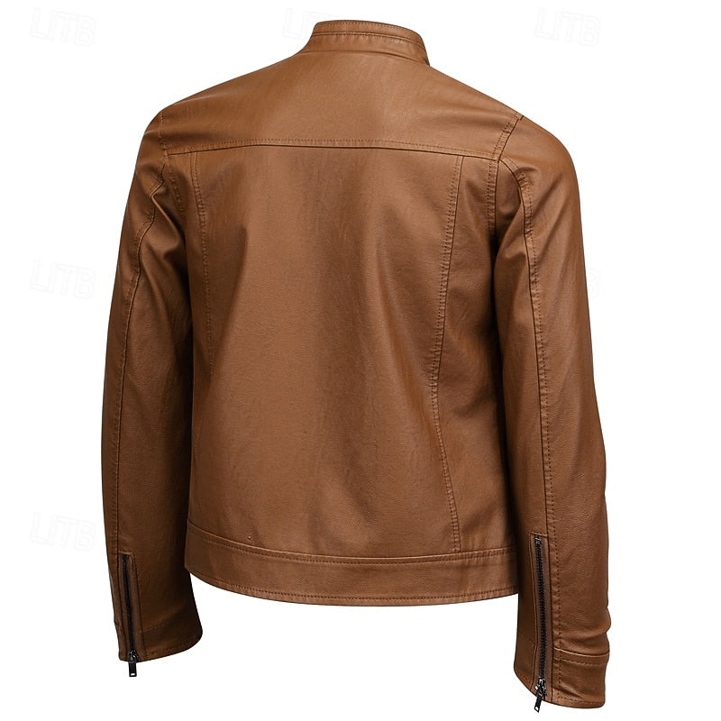Damen Bikerjacke mit Stehkragen und Reißverschlusstaschen - 3 - Annoboutique