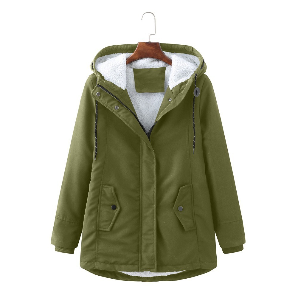 Damen Winterjacke mit Kapuze und praktischen Taschen - 1 - Annoboutique
