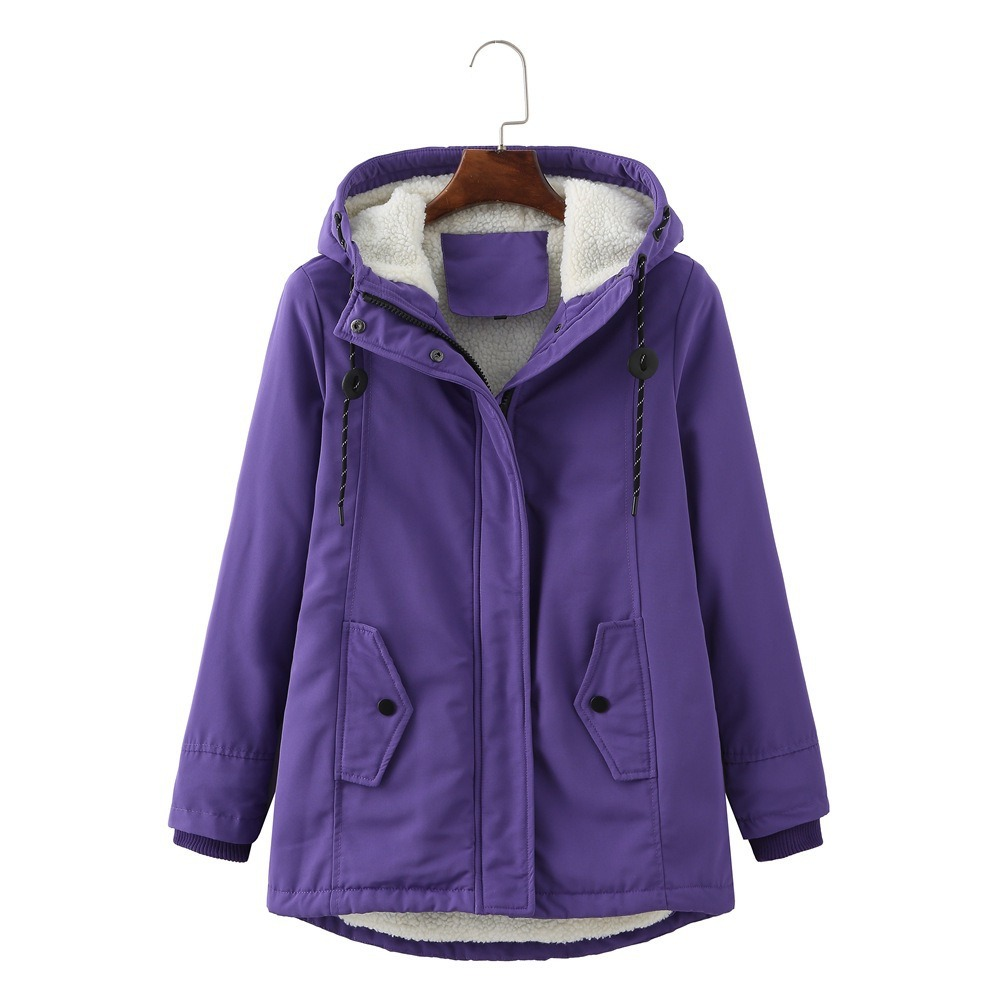 Damen Winterjacke mit Kapuze und praktischen Taschen - 3 - Annoboutique