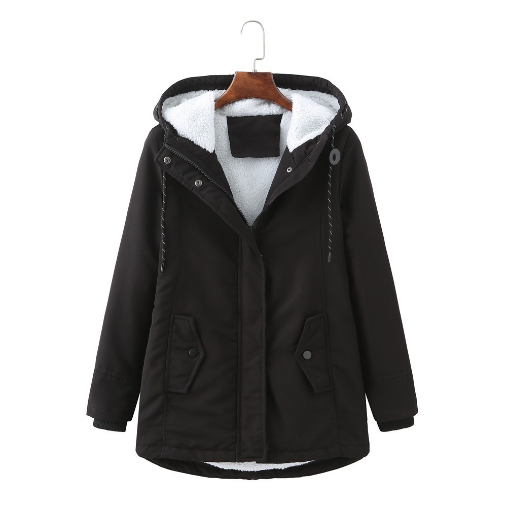 Damen Winterjacke mit Kapuze und praktischen Taschen - 4 - Annoboutique