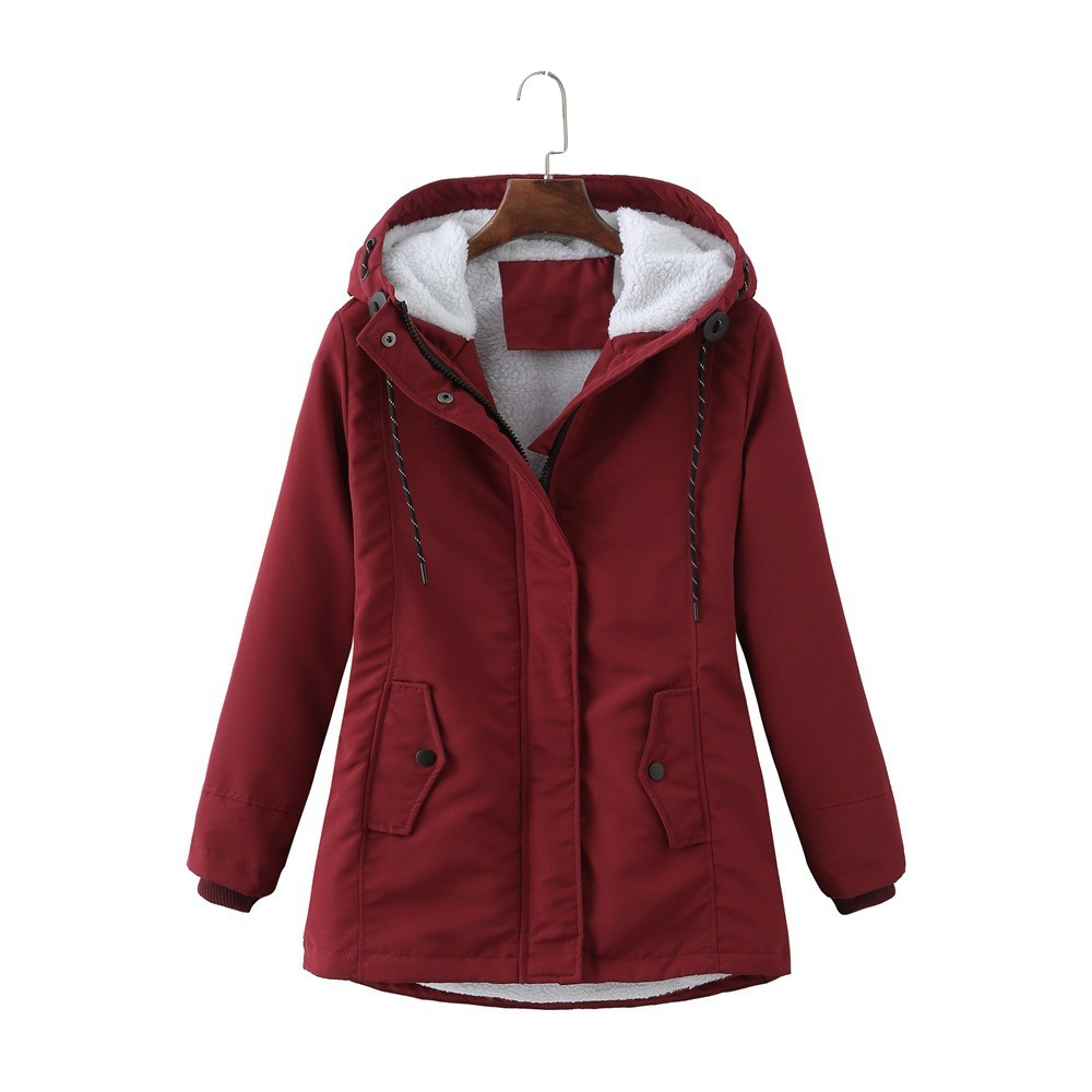 Damen Winterjacke mit Kapuze und praktischen Taschen - 5 - Annoboutique