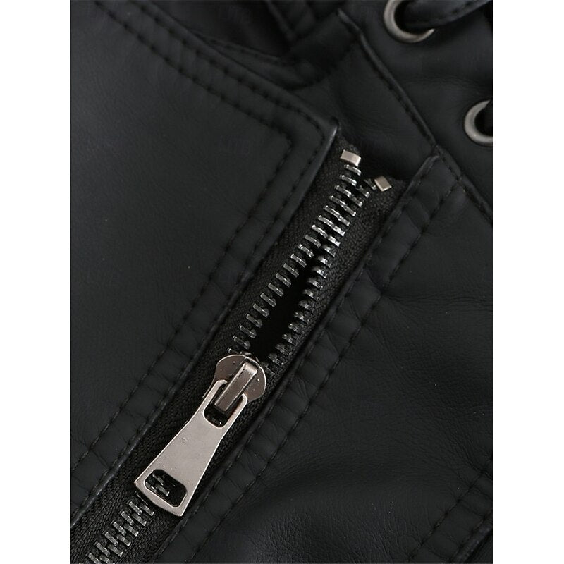 Damen Bikerjacke taillierter Schnitt mit eleganten Nähte - 6 - Annoboutique