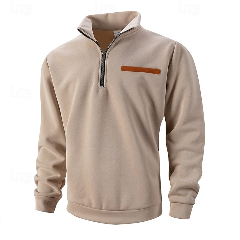 Eleganter Pullover Damen mit Stehkragen und Reißverschluss - 1 - Annoboutique