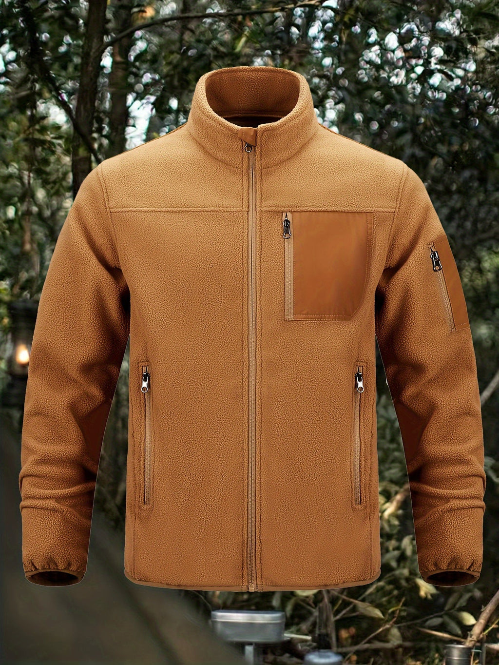 Fleecejacke Herren mit hohem Kragen und praktischen Taschen - 2 - Annoboutique