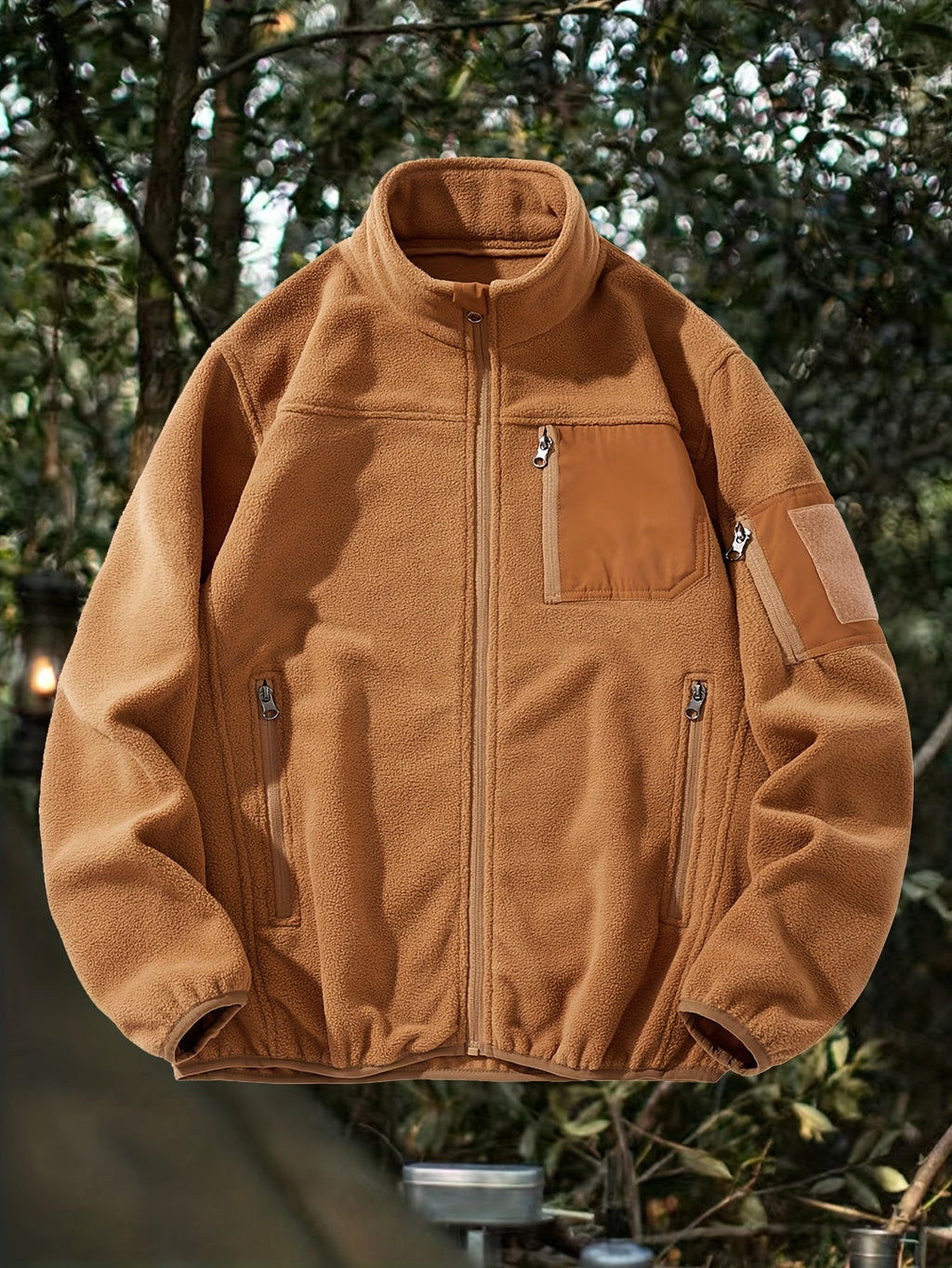 Fleecejacke Herren mit hohem Kragen und praktischen Taschen - 4 - Annoboutique