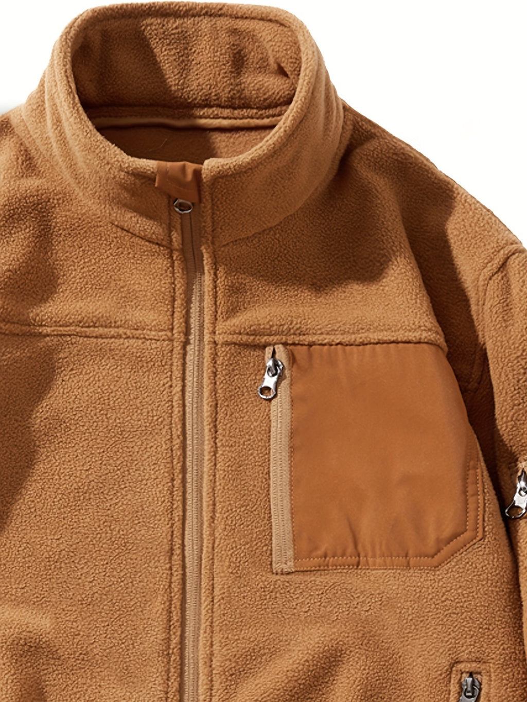 Fleecejacke Herren mit hohem Kragen und praktischen Taschen - 7 - Annoboutique