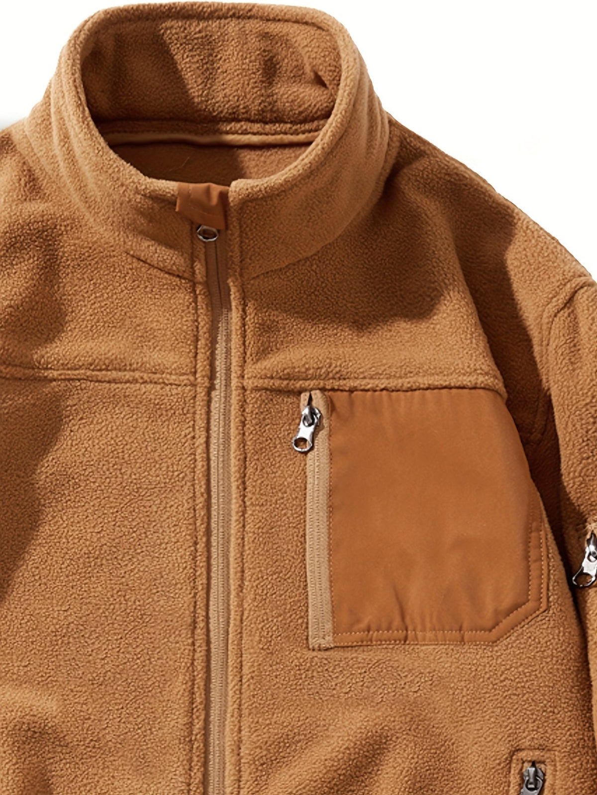 Fleecejacke Herren mit hohem Kragen und praktischen Taschen - 7 - Annoboutique