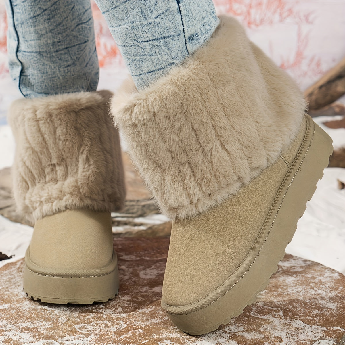 Damen Boots mit kuscheligem Kragen und bequemer Sohle - 1 - Annoboutique