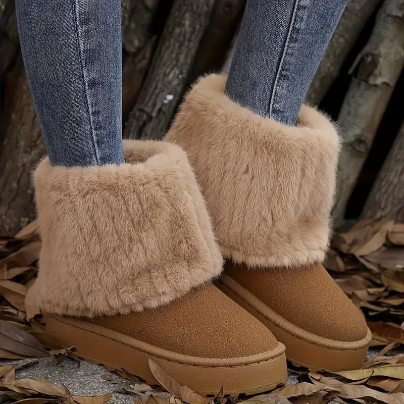 Damen Boots mit kuscheligem Kragen und bequemer Sohle - 2 - Annoboutique