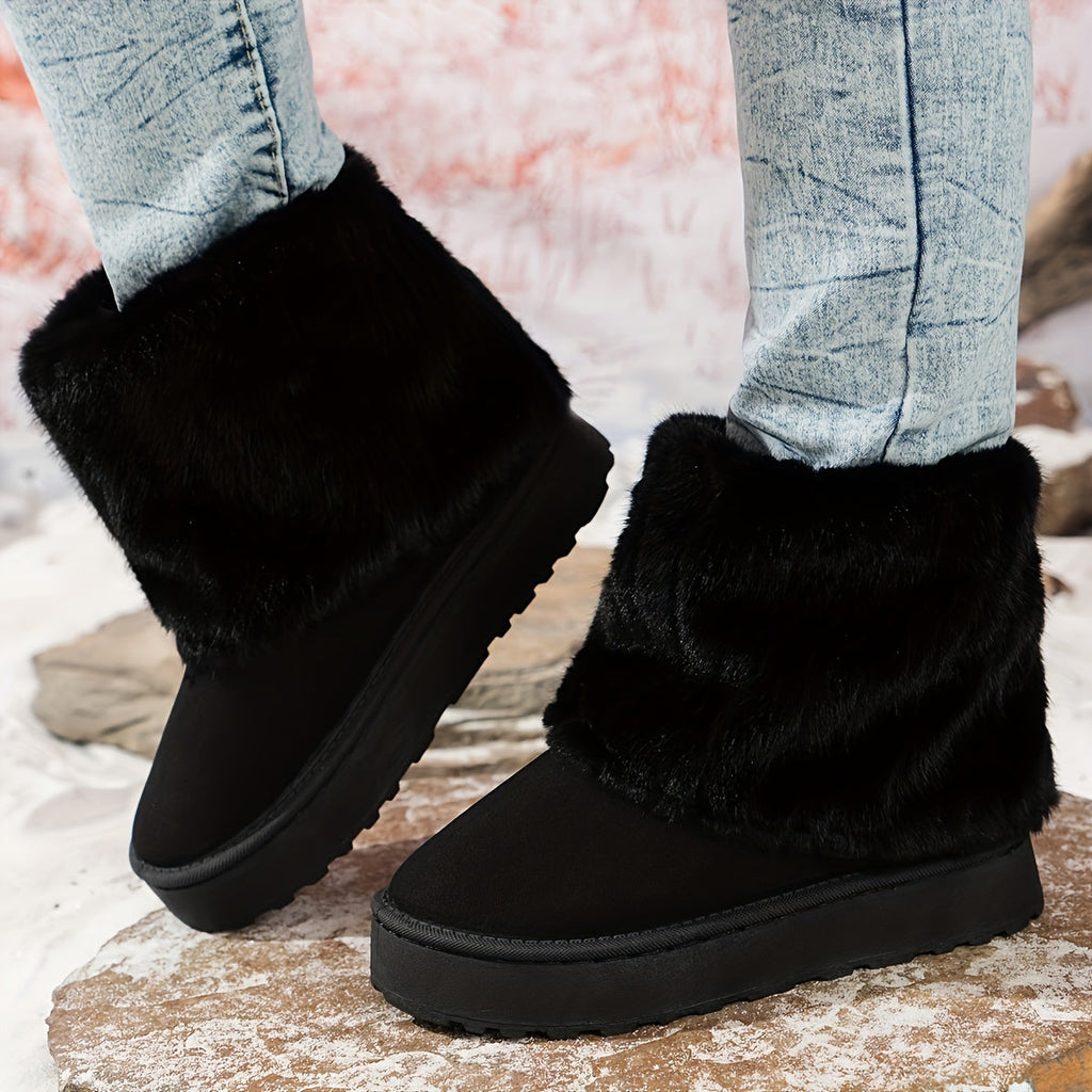 Damen Boots mit kuscheligem Kragen und bequemer Sohle - 4 - Annoboutique