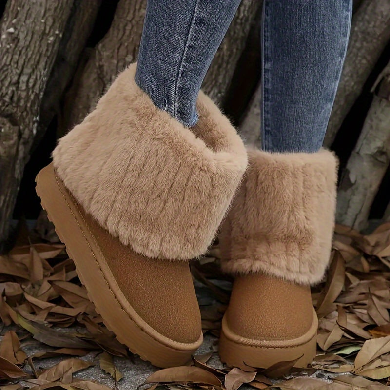Damen Boots mit kuscheligem Kragen und bequemer Sohle - 5 - Annoboutique