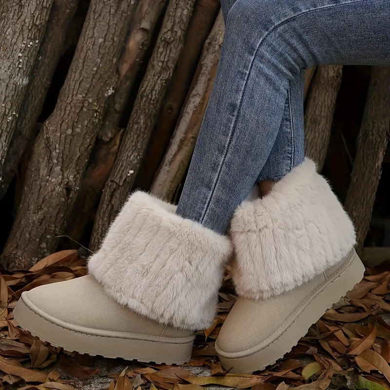 Damen Boots mit kuscheligem Kragen und bequemer Sohle - 6 - Annoboutique