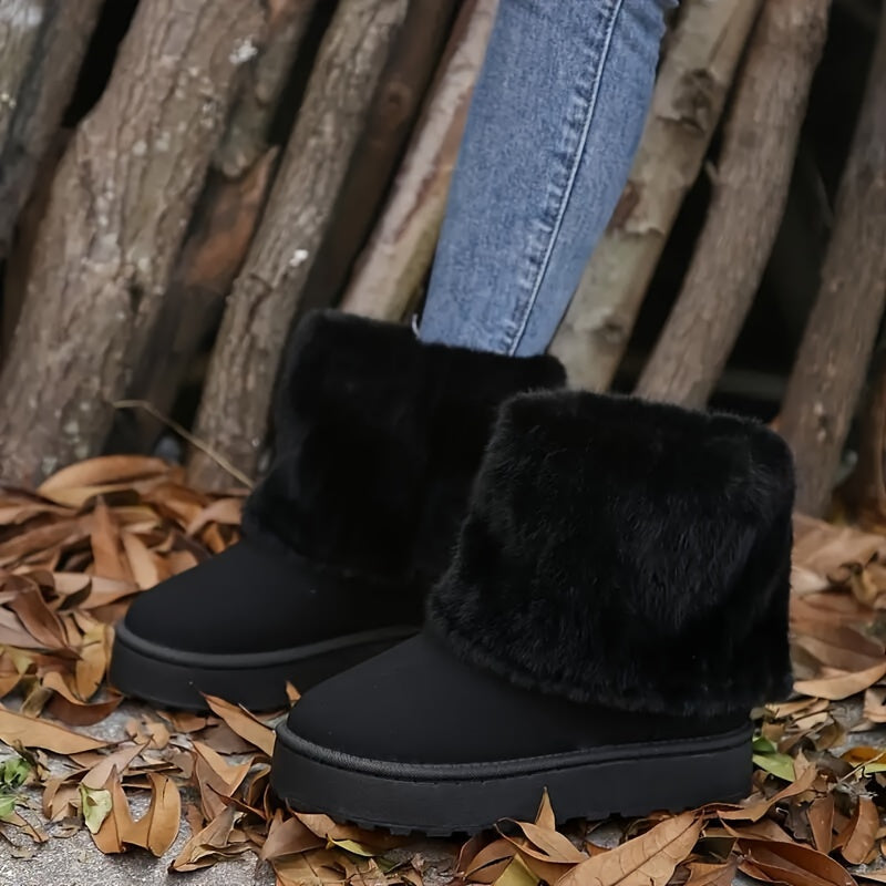 Damen Boots mit kuscheligem Kragen und bequemer Sohle - 7 - Annoboutique
