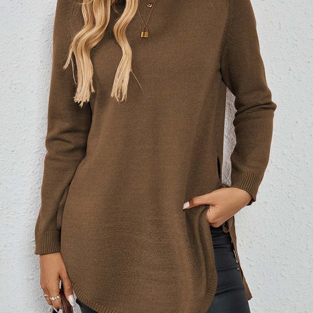 Pullover Damen mit seitlichen Bindebändern und langen Ärmeln in Dunkelrot - 11 - Annoboutique