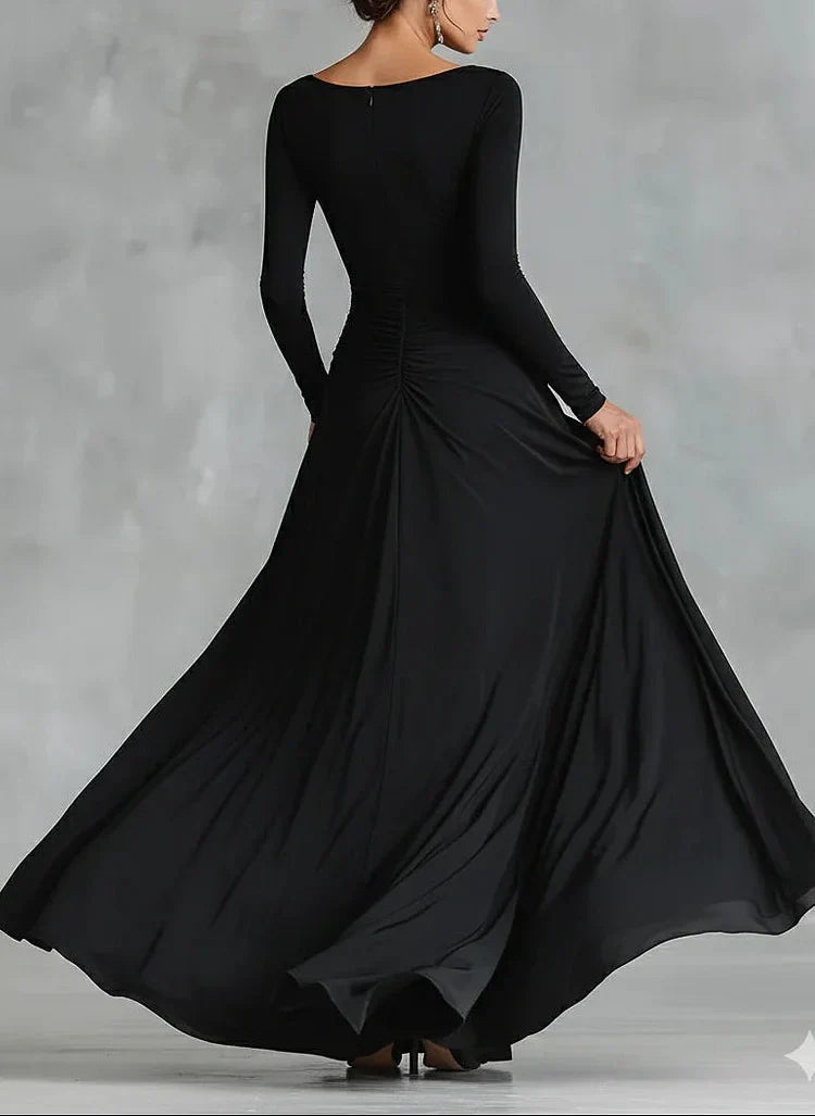 Maxikleid Damen mit tailliertem Schnitt und langen Ärmeln - 4 - Annoboutique