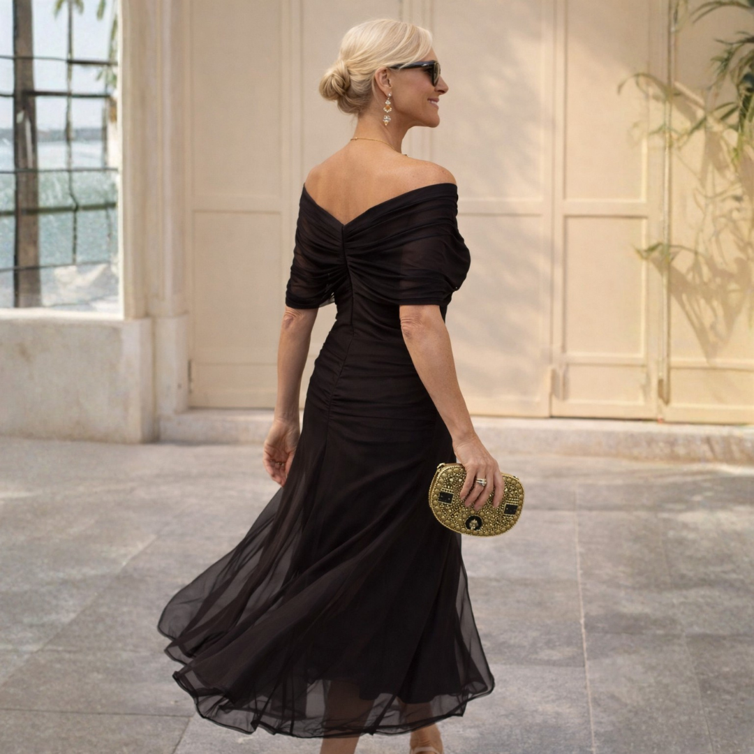 Maxikleid Damen mit Wickeldesign und V-Ausschnitt – feminines Blumenmuster - 15 - Annoboutique