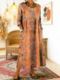 Maxikleid Damen mit floralen Mustern und seitlichen Schlitzen - 1 - Annoboutique