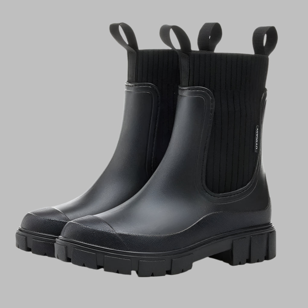 Gummistiefel Damen mit elastischen Einsätzen und rutschfester Sohle - 5 - Annoboutique