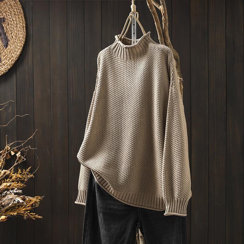 Damen Pullover mit Stehkragen und lässigem Schnitt für jeden Anlass - 4 - Annoboutique