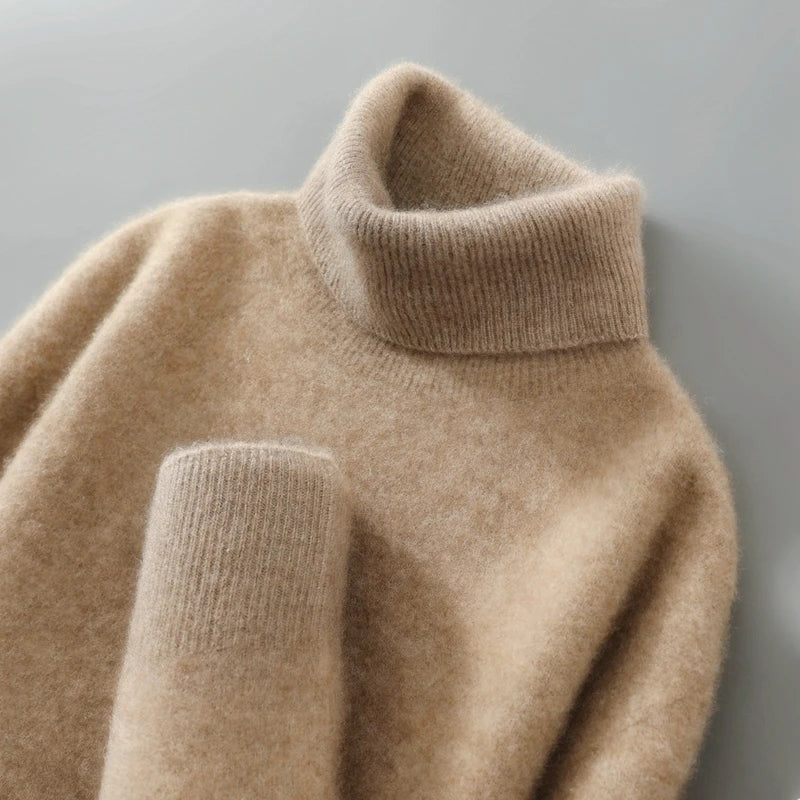 Pullover Damen mit Rollkragen und lässigem Schnitt in sanften Farben - 1 - Annoboutique