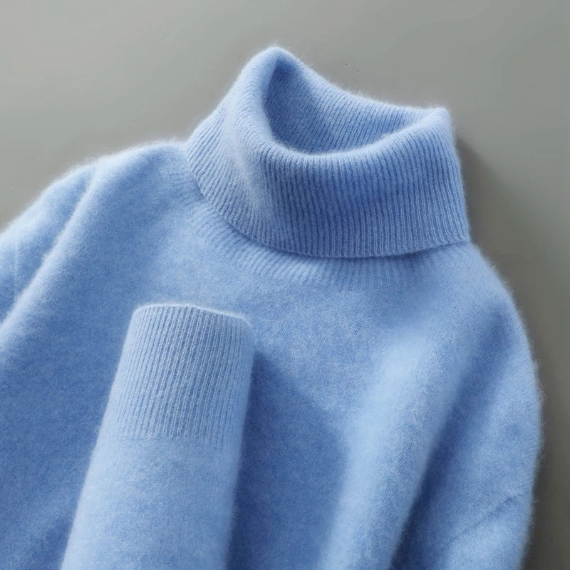 Pullover Damen mit Rollkragen und lässigem Schnitt in sanften Farben - 2 - Annoboutique