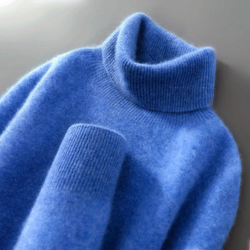 Pullover Damen mit Rollkragen und lässigem Schnitt in sanften Farben - 6 - Annoboutique