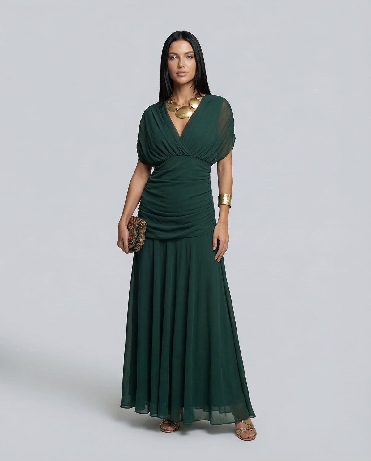 Abendkleid Damen mit Wickeldetail und schulterfreiem Ausschnitt - 14 - Annoboutique