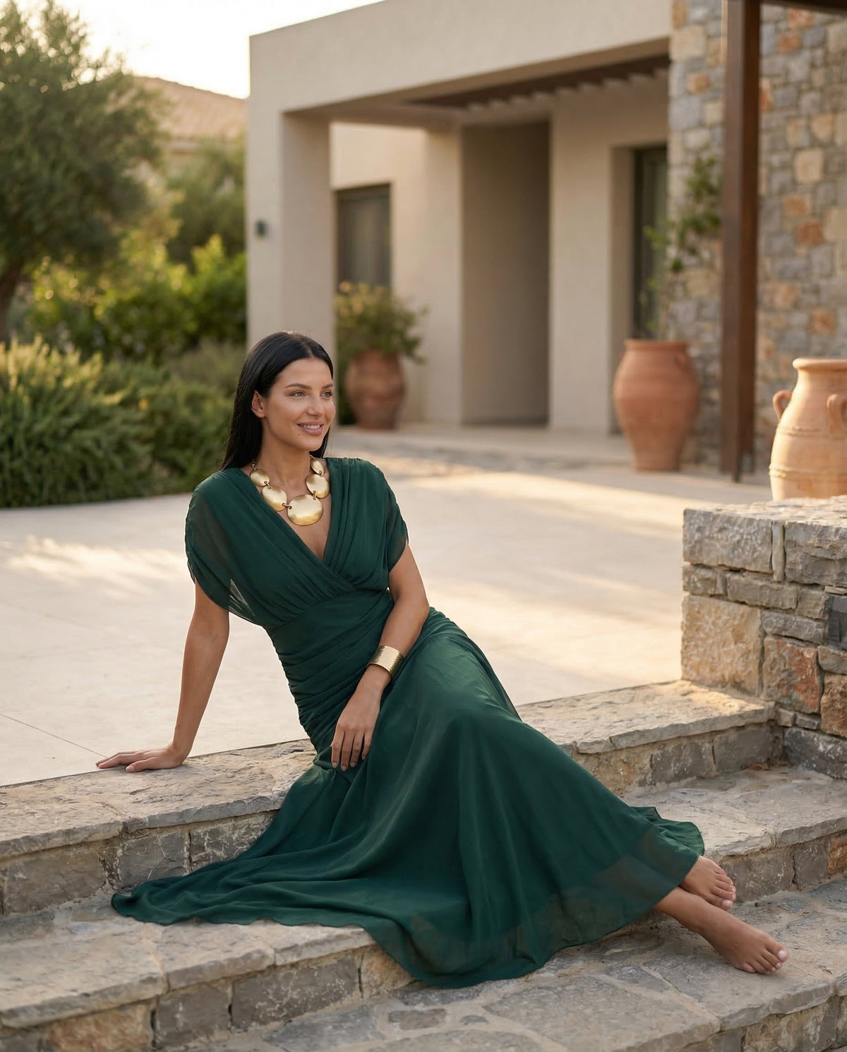 Abendkleid Damen mit Wickeldetail und schulterfreiem Ausschnitt - 16 - Annoboutique