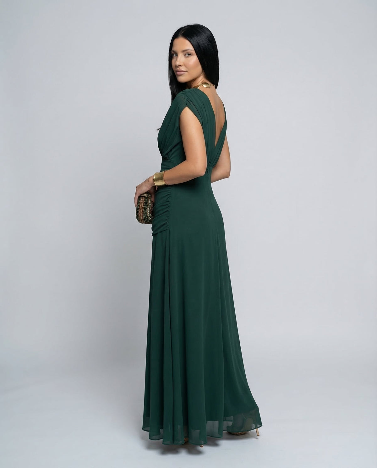 Abendkleid Damen mit Wickeldetail und schulterfreiem Ausschnitt - 18 - Annoboutique