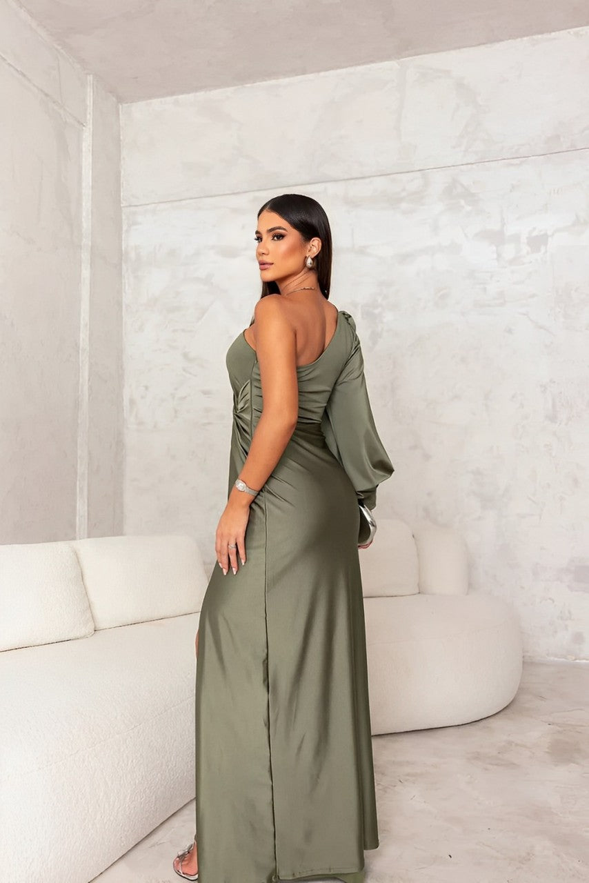 Maxikleid Damen mit Wickeldesign und schickem V-Ausschnitt - 2 - Annoboutique