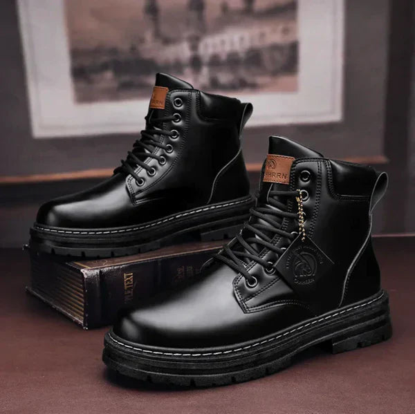 Damen Boots knöchelhoch mit Schnürung und robuster Sohle - 6 - Annoboutique