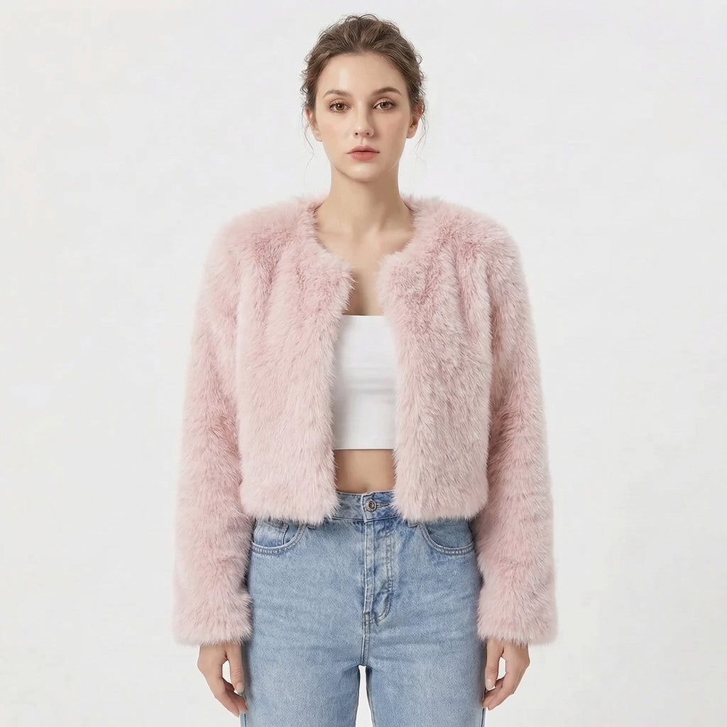 Damen Jacke mit Rundhalsausschnitt und kurzem Schnitt - 7 - Annoboutique