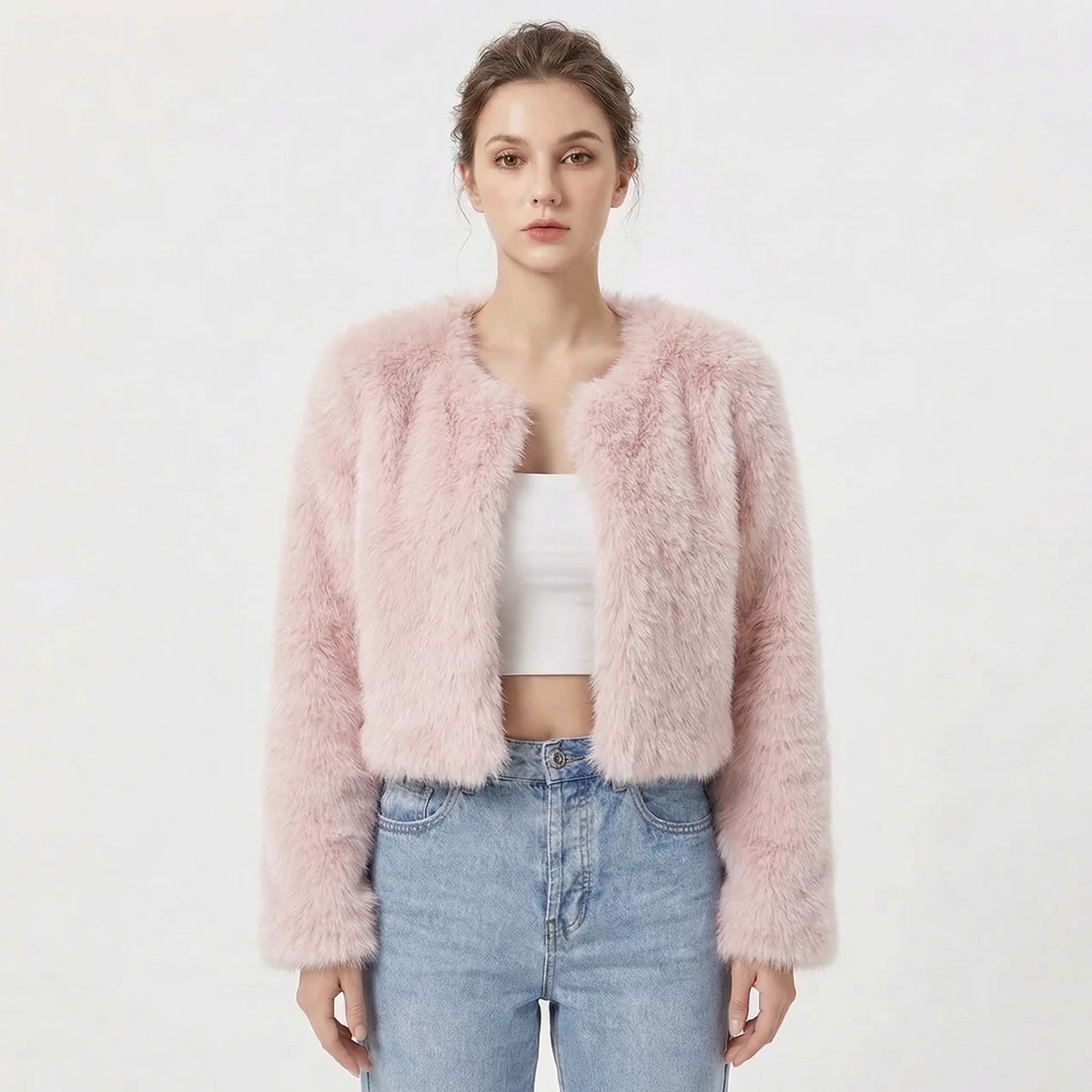 Damen Jacke mit Rundhalsausschnitt und kurzem Schnitt - 7 - Annoboutique
