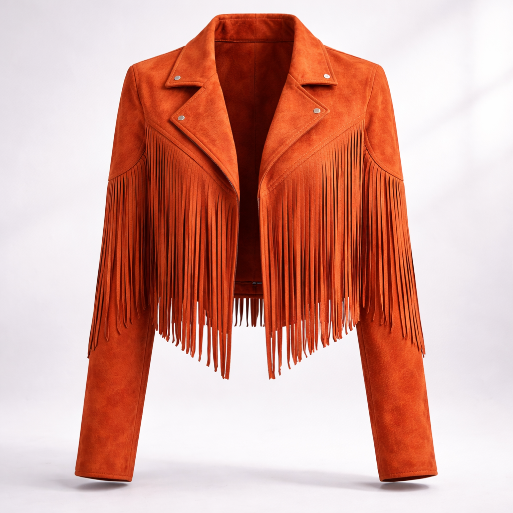 Fransenjacke Damen mit figurbetontem Schnitt und Reverskragen - 9 - Annoboutique