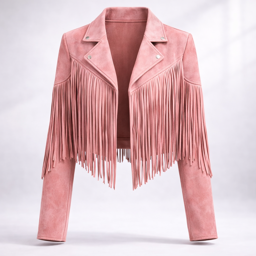Fransenjacke Damen mit figurbetontem Schnitt und Reverskragen - 11 - Annoboutique
