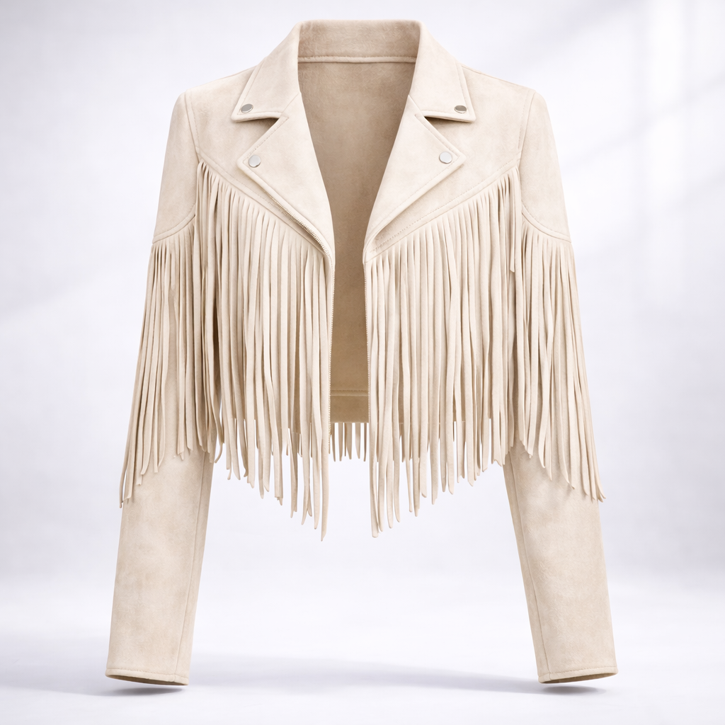Fransenjacke Damen mit figurbetontem Schnitt und Reverskragen - 13 - Annoboutique