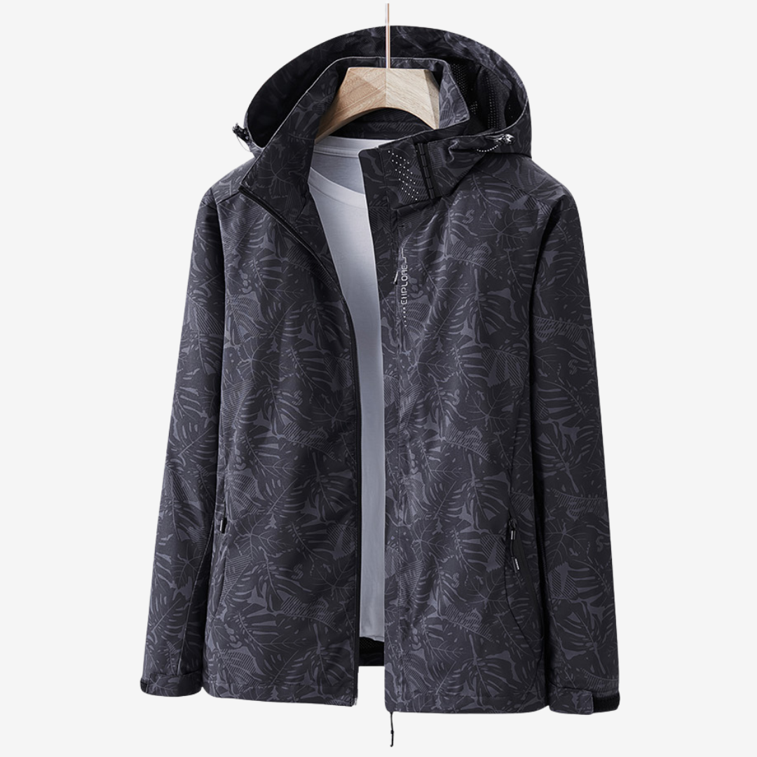 Modische Damenjacke mit Kapuze und floralem Design - 3 - Annoboutique