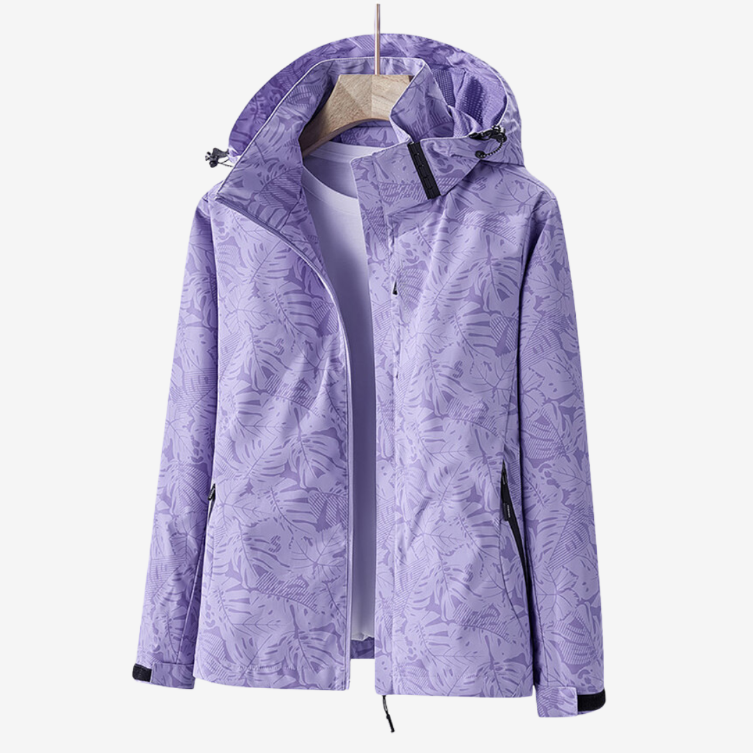 Modische Damenjacke mit Kapuze und floralem Design - 4 - Annoboutique