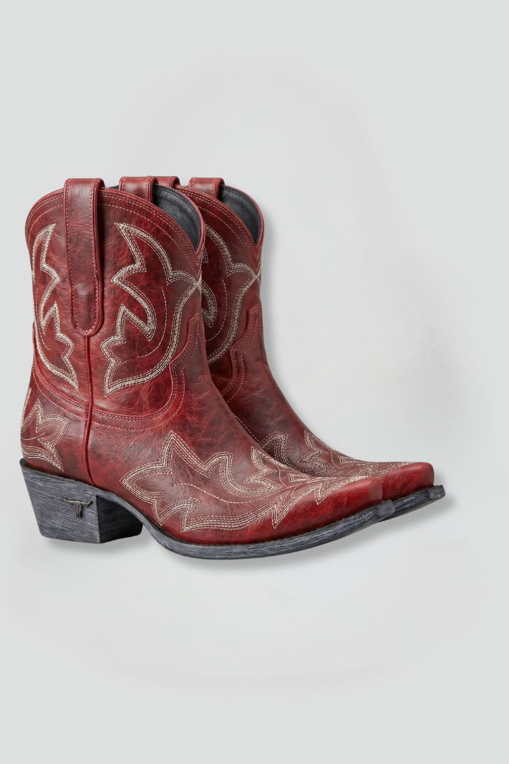 Damen Boots mit Western-Motiv und strukturierter Form - 1 - Annoboutique