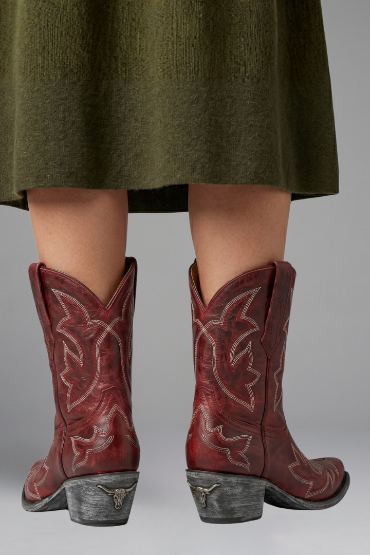 Damen Boots mit Western-Motiv und strukturierter Form - 4 - Annoboutique