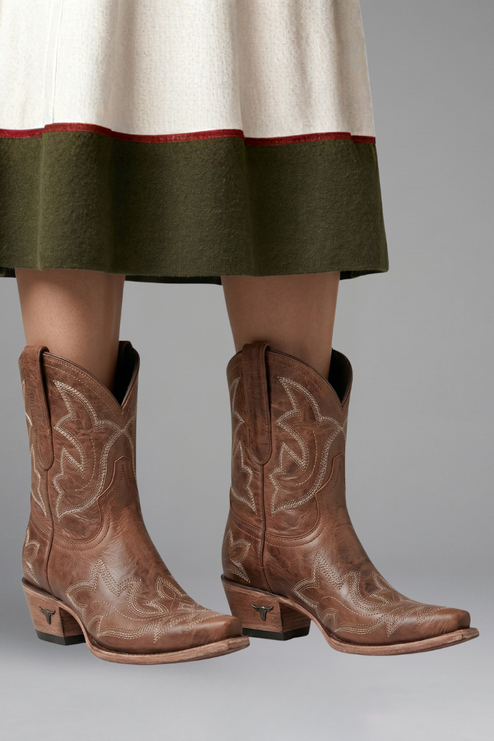 Damen Boots mit Western-Motiv und strukturierter Form - 6 - Annoboutique