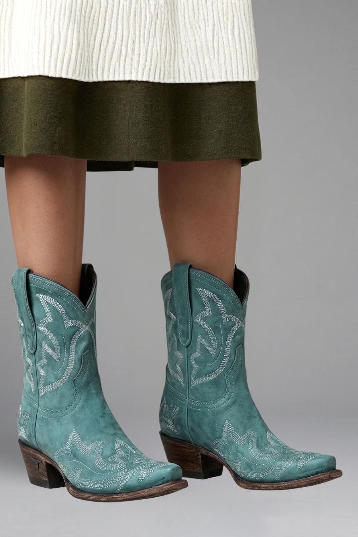 Damen Boots mit Western-Motiv und strukturierter Form - 7 - Annoboutique