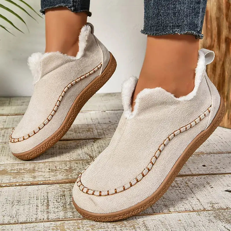 Damen Slip-On Schuhe mit warmem Futter und rutschfester Sohle - 1 - Annoboutique
